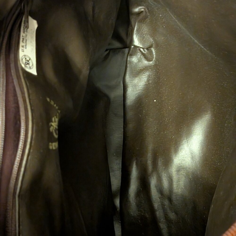 Etra Inc Brown Leather Shoulder Bag Metal Magnetic Clasp And Zipper As Is - Picture 6 of 16